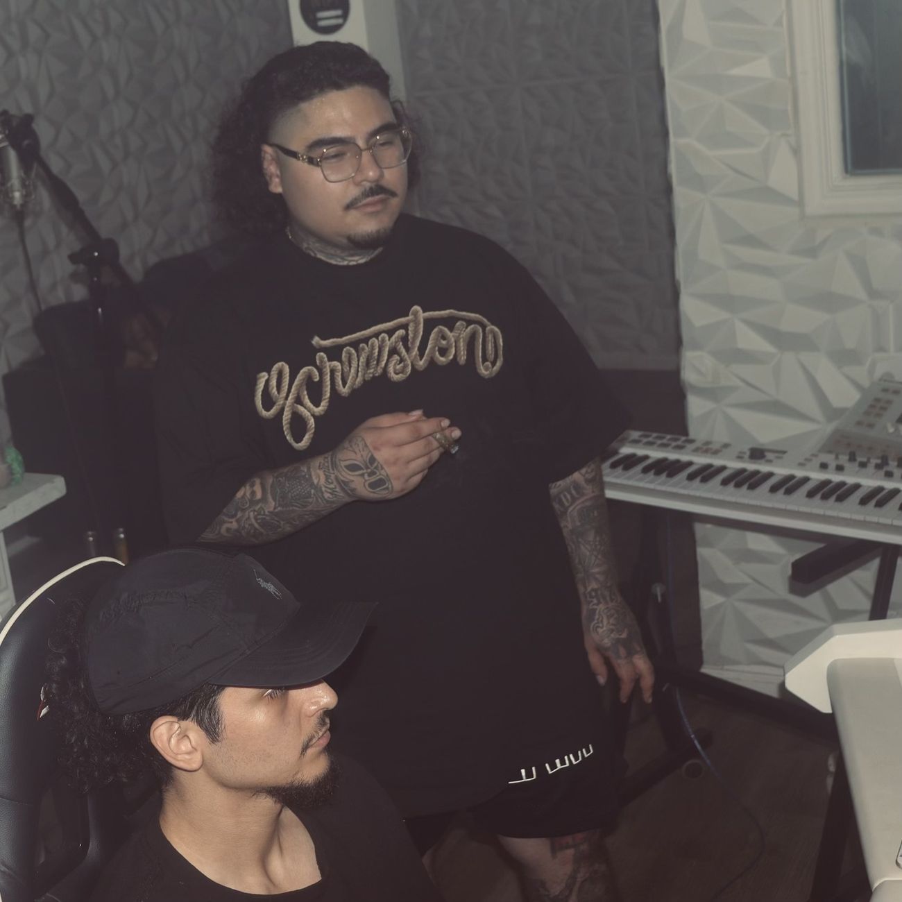Artist and engineer in the booth